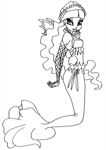 Mermaid Layla Coloring Page